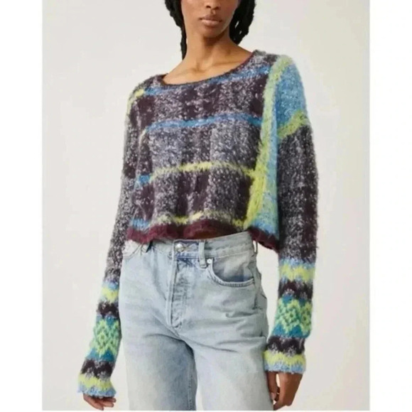 Free People Cropped Relaxed Fit Emerson Sweater NWT - Picture 3 of 13